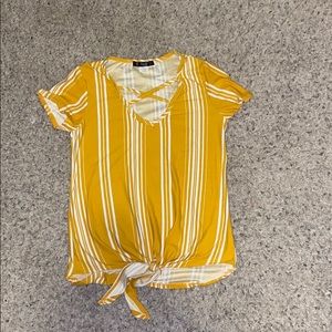 Yellow and white shirt